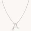 A Initial Bold Pendant Necklace in Silver