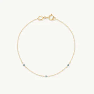 Alexandrite Charm Bracelet in Solid Gold