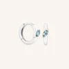 Alexandrite Marquise Huggies in Solid White Gold