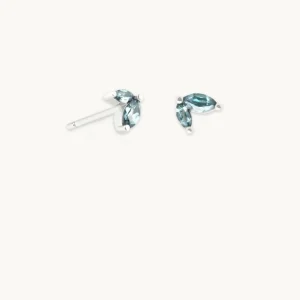 Alexandrite Marquise Studs in Solid White Gold