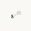 Alexandrite Pear Piercing Stud in Solid White Gold