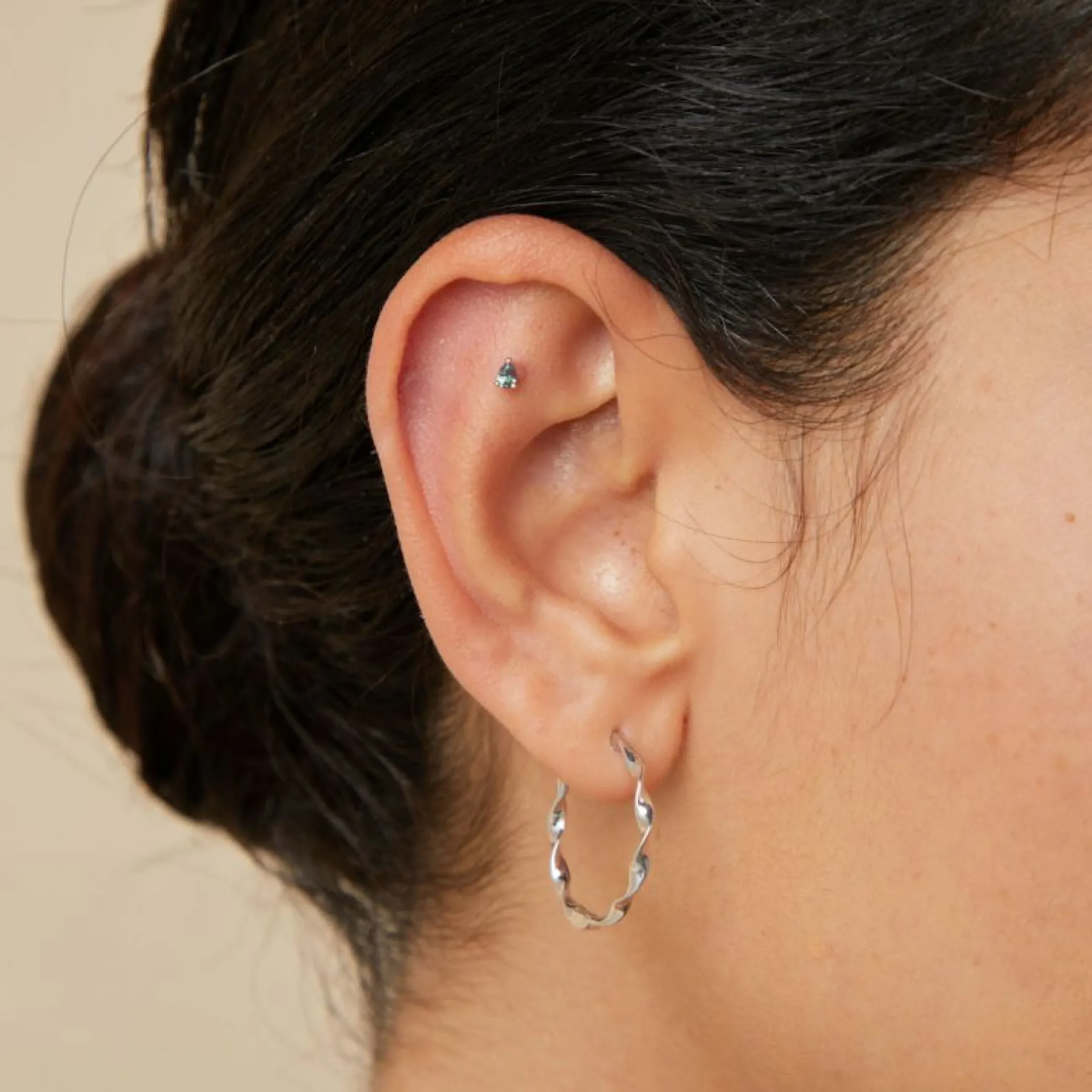alexandrite_pear_piercing_1.webp Alexandrite Pear Piercing Stud in Solid White Gold