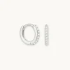 April Birthstone Huggies in Silver with Clear CZ