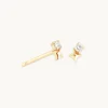 April Topaz Birthstone Earrings in Solid Gold