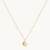 April Topaz Birthstone Necklace in Solid Gold