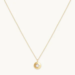 April Topaz Birthstone Necklace in Solid Gold