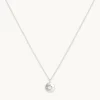 April White Topaz Birthstone Necklace in Solid White Gold