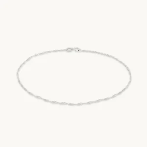 Astrid Chain Anklet in Solid White Gold