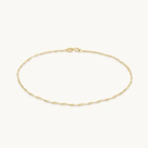 Astrid Chain Anklet in Solid Gold