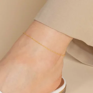 Astrid Chain Anklet in Solid Gold