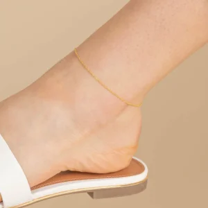 Astrid Chain Anklet in Solid Gold
