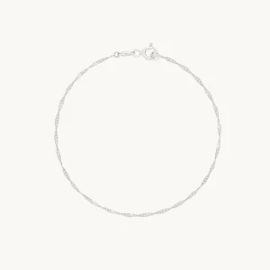 Astrid Chain Bracelet in Solid White Gold