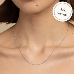 Astrid Chain Necklace in Solid White Gold