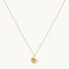 August Peridot Birthstone Necklace in Solid Gold