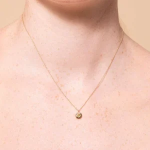 August Peridot Birthstone Necklace in Solid Gold
