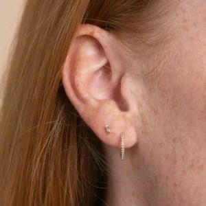 August Peridot Birthstone Earrings in Solid Gold