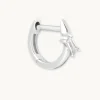 Baguette Piercing Hoop in Solid White Gold