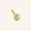 Blue Topaz Talisman Charm in Gold