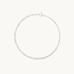 Bold Astrid Chain Bracelet in Solid White Gold