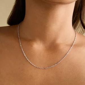 Bold Astrid Chain Necklace in Solid White Gold