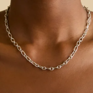 Bold Link Chain Necklace in Silver