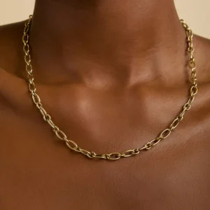 Bold Link Chain Necklace in Gold