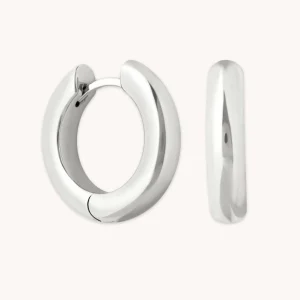 Bold Medium Hoops in Silver