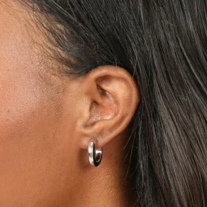 Bold Medium Hoops in Silver