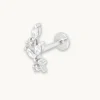 Botanical Piercing Stud in Solid White Gold