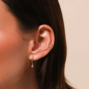Botanical Piercing Stud in Solid Gold