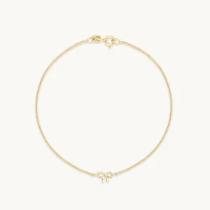 Bow Charm Bracelet in Solid Gold