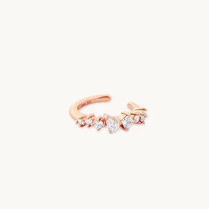Celestial Crystal Ear Cuff in Rose Gold