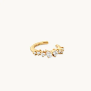 Celestial Crystal Ear Cuff in Gold