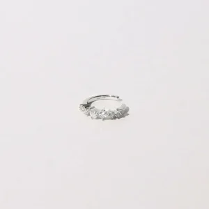 Celestial Crystal Ear Cuff in Silver