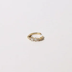 Celestial Crystal Ear Cuff in Gold
