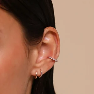 Celestial Crystal Ear Cuff in Rose Gold