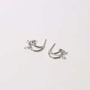 Celestial Crystal Huggies in Silver