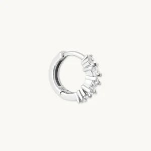 Celestial Crystal 8mm Hoop in Silver