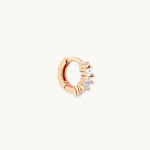 Celestial Crystal 6.5mm Hoop in Rose Gold