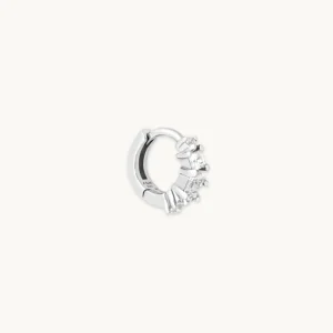 Celestial Crystal 6.5mm Hoop in Silver
