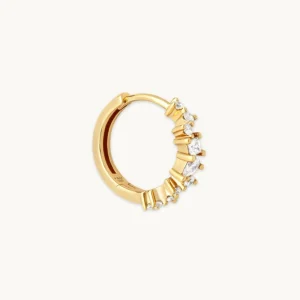 Celestial Crystal 11.5mm Hoop in Gold