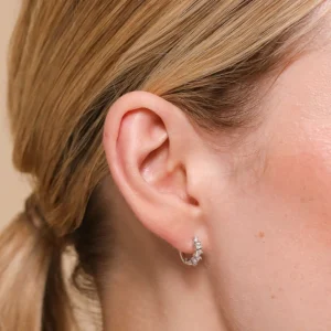 Celestial Crystal 8mm Hoop in Silver