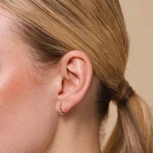 Celestial Crystal 8mm Hoop in Rose Gold