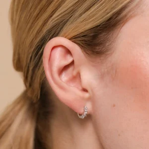 Celestial Crystal 6.5mm Hoop in Silver