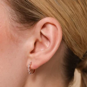 Celestial Crystal 11.5mm Hoop in Rose Gold