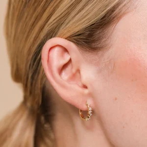 Celestial Crystal 11.5mm Hoop in Gold