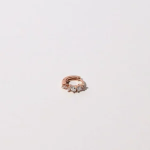 Celestial Crystal 6.5mm Hoop in Rose Gold