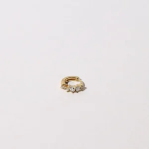 Celestial Crystal 6.5mm Hoop in Gold