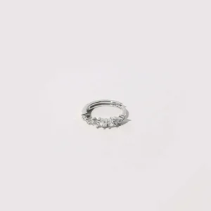 Celestial Crystal 11.5mm Hoop in Silver