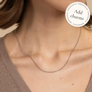 Chelsea Chain Necklace in Solid White Gold